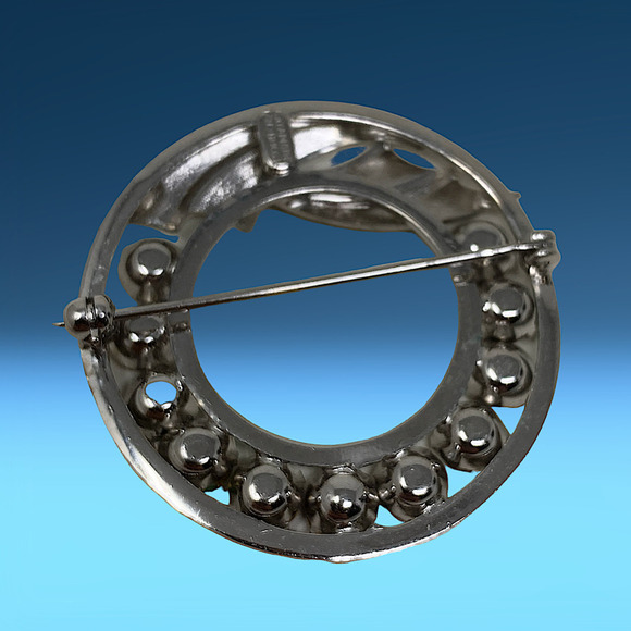 Vintage 1960s Catamore 12K Gold Filled Brooch Pin Silver Tone Mid Century Modern - Picture 2 of 4